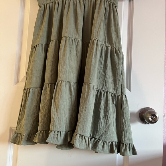 NWOT-Sage Green You & Me Ruffle Dress NWOT - Picture 3 of 4